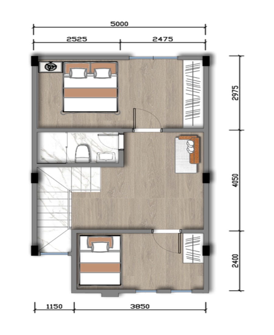 Elite Collection upper floor plan actual crop.