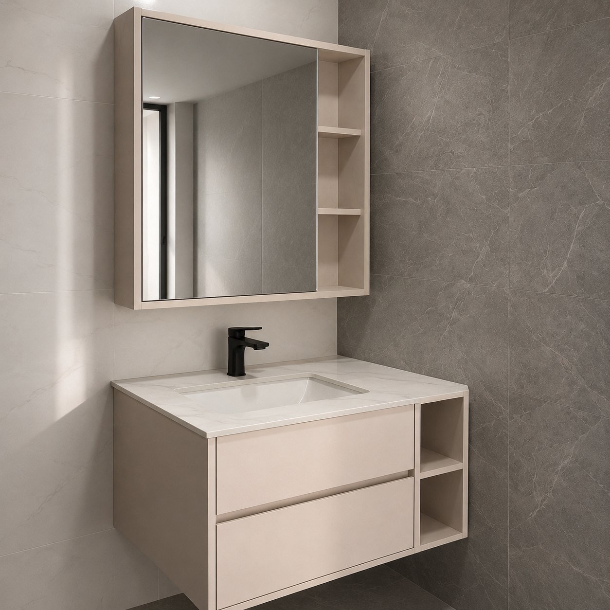 Bathroom Vanity & Mirror Cabinet material detail for Sapphire Valley.
